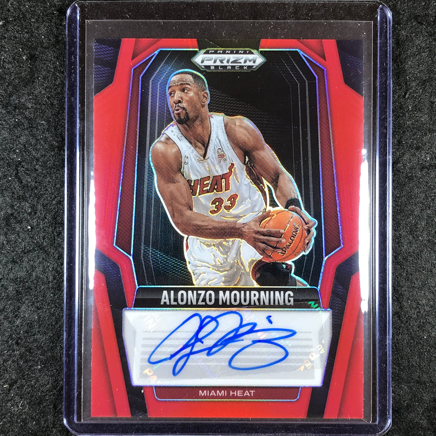 2024-25 Prizm Black ALONZO MOURNING Signatures Auto Red 5/99