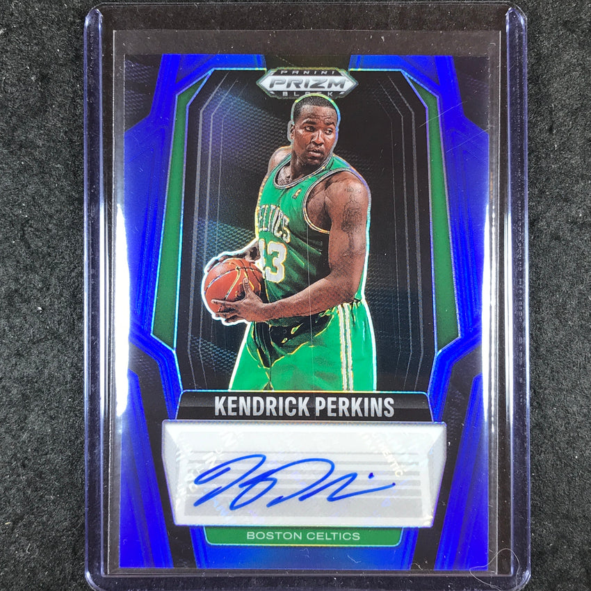 2024-25 Prizm Black KENDRICK PERKINS Signatures Auto Blue 11/49