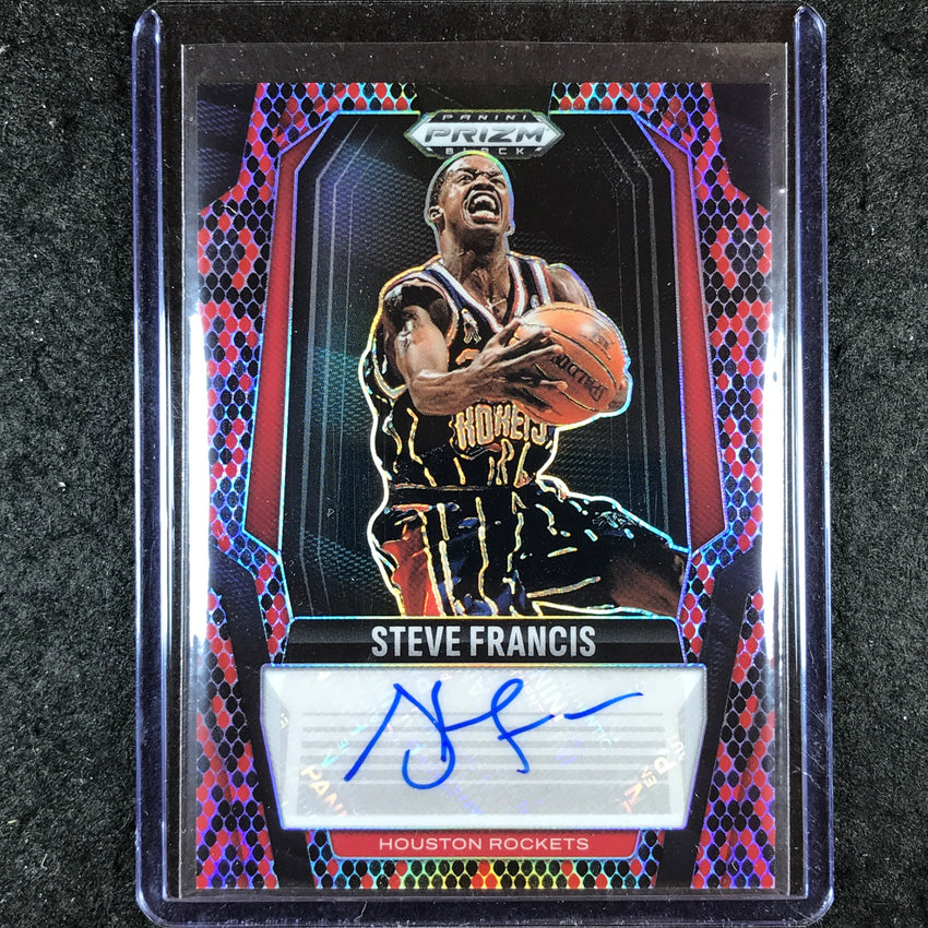 2024-25 Prizm Black STEVE FRANCIS Signatures Auto Snakeskin 1/15