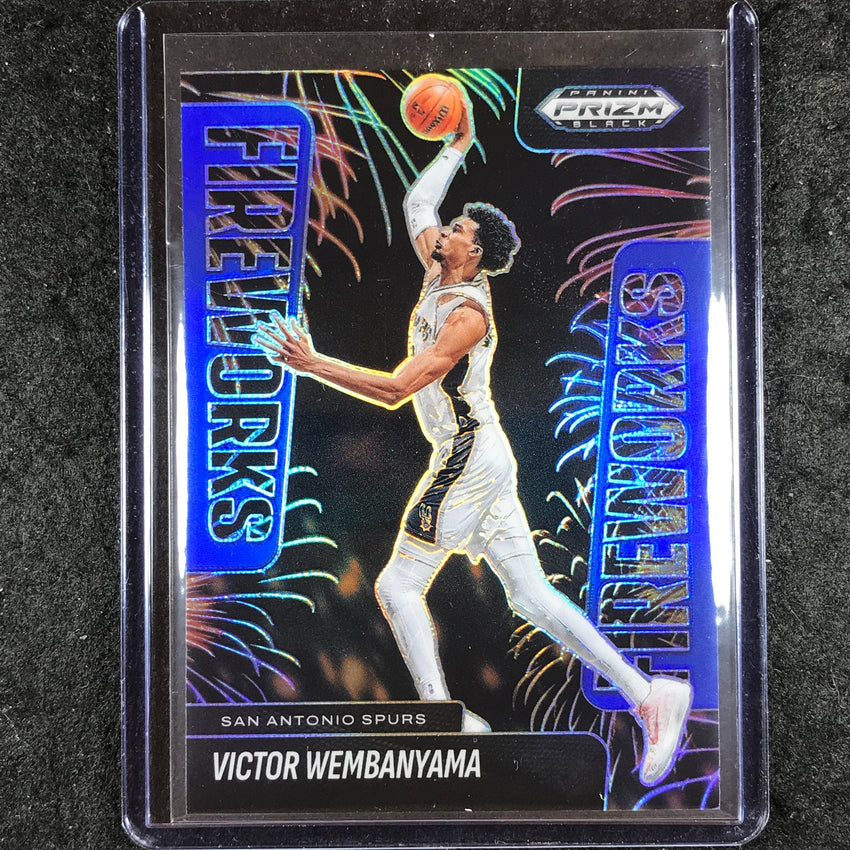 2024-25 Prizm Black VICTOR WEMBANYAMA Fireworks Blue 160/199 #1