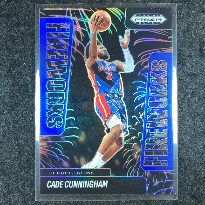 2024-25 Prizm Black CADE CUNNINGHAM Fireworks Blue 130/199 #19