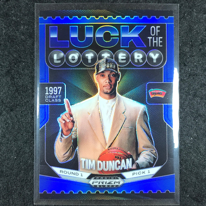 2024-25 Prizm Black TIM DUNCAN Luck of the Lottery Blue 33/199 #3