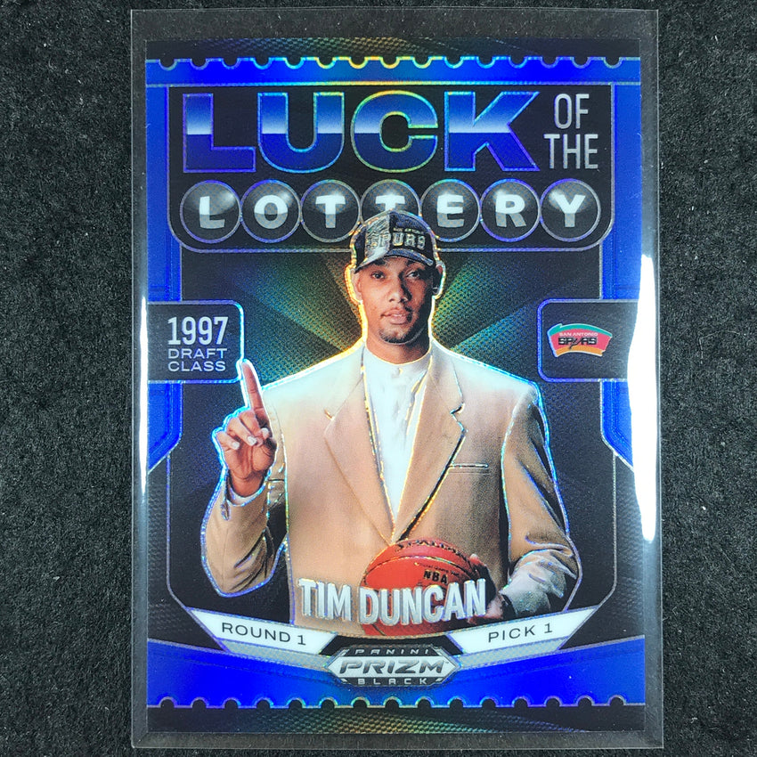 2024-25 Prizm Black TIM DUNCAN Luck of the Lottery Blue 86/199 #3