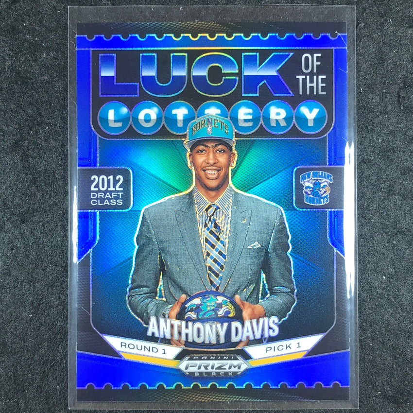 2024-25 Prizm Black ANTHONY DAVIS Luck of the Lottery Blue 185/199 #8