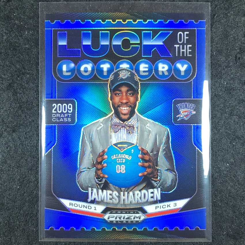 2024-25 Prizm Black JAMES HARDEN Luck of the Lottery Blue 108/199 #11