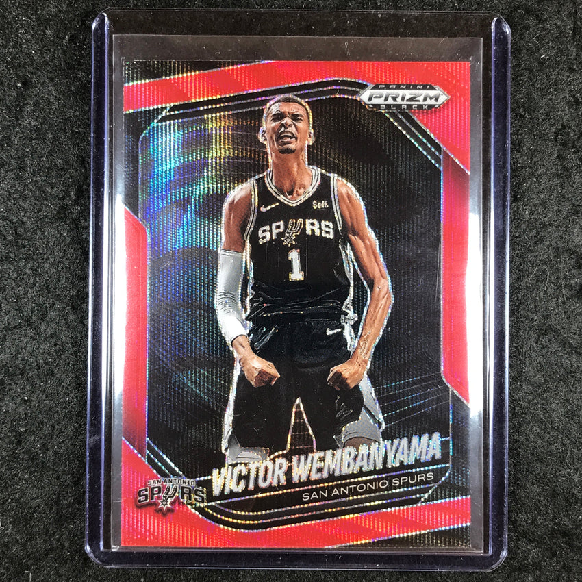 2024-25 Prizm Black VICTOR WEMBANYAMA Base Ruby Wave #1