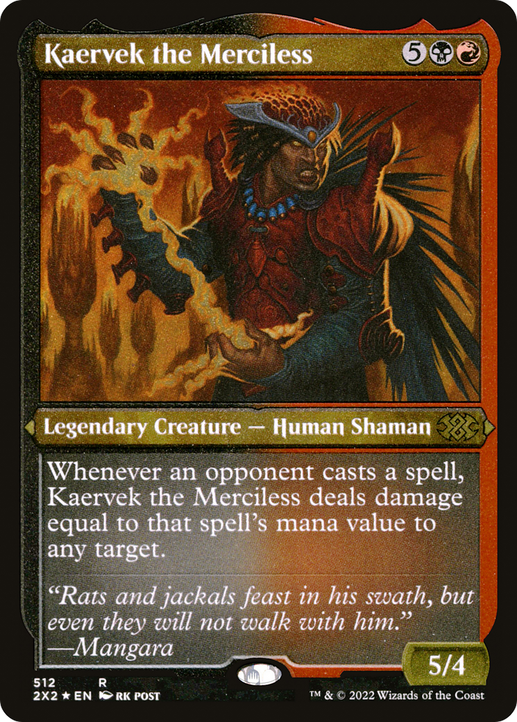 [ EF ] [FOIL] Kaervek the Merciless (Foil Etched) #512 - RARE 2X2 - Double Masters 2022