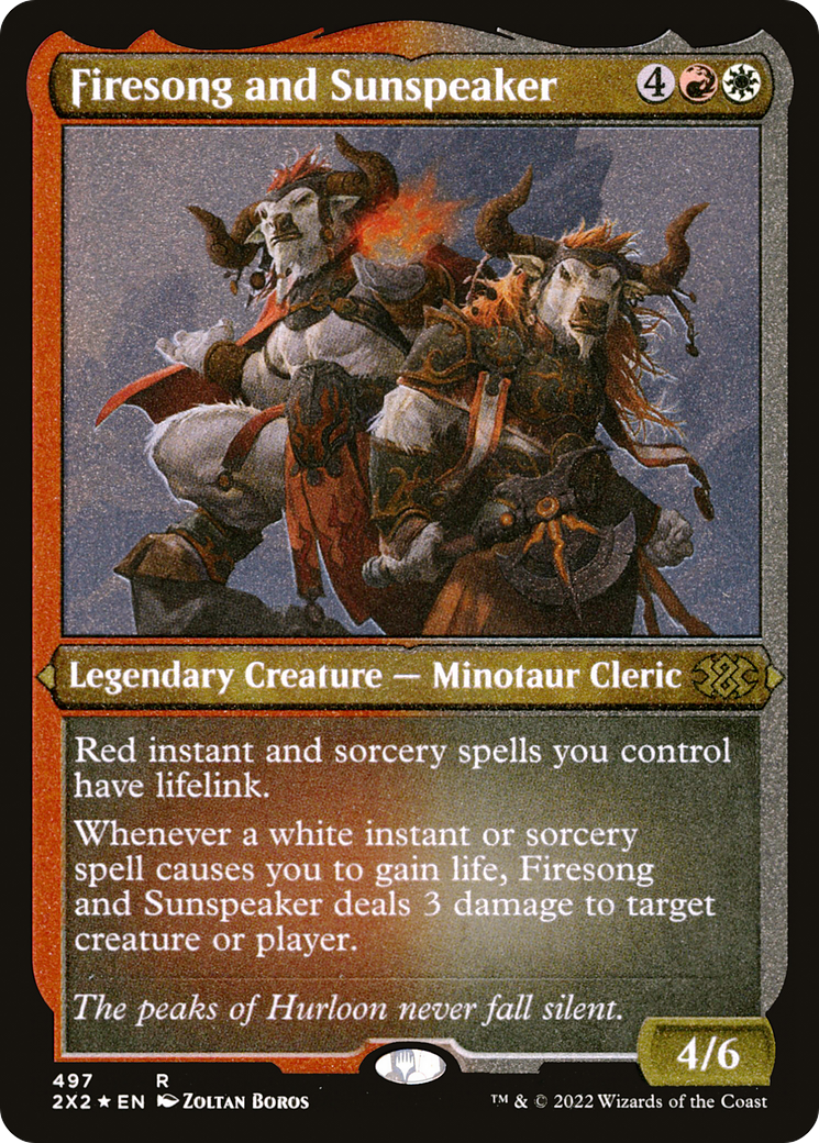 [ EF ] [FOIL] Firesong and Sunspeaker #497 - RARE 2X2 - Double Masters 2022