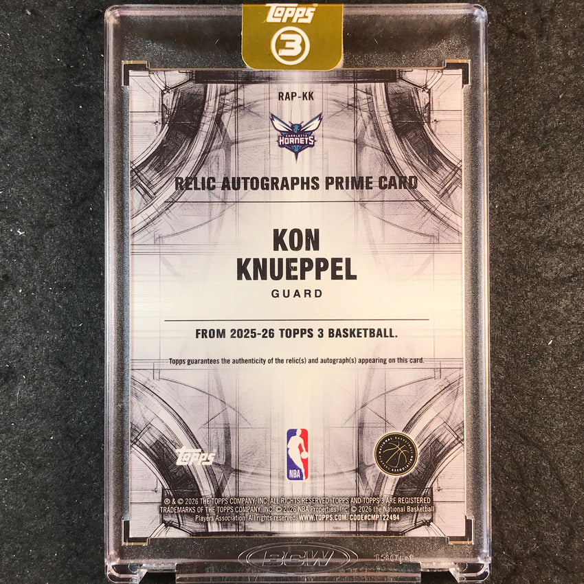 2025-26 Topps Three KON KNUEPPEL Relics Rookie Autographs Prime Silver 24/49