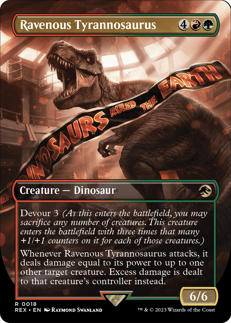 Ravenous Tyrannosaurus (Borderless) #018 - RARE REX - Jurassic World Collection