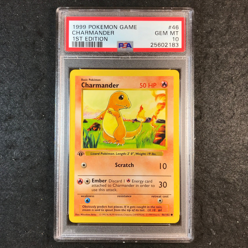 PSA 10 Charmander - 46/102 - 1999 Base Set 1st Edition 183