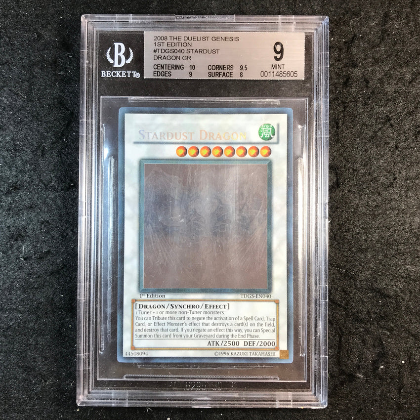 BGS 9 Stardust Dragon - TDS-EN040 - Ghost Rare Duelist Genesis 1st Edition 605