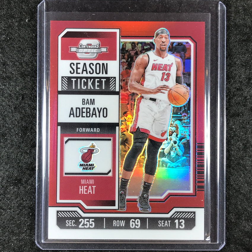 2023-24 Contenders Optic BAM ADEBAYO Season Ticket Red #20