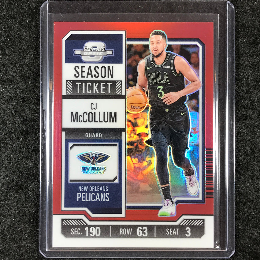 2023-24 Contenders Optic CJ MCCOLLUM Season Ticket Red #23
