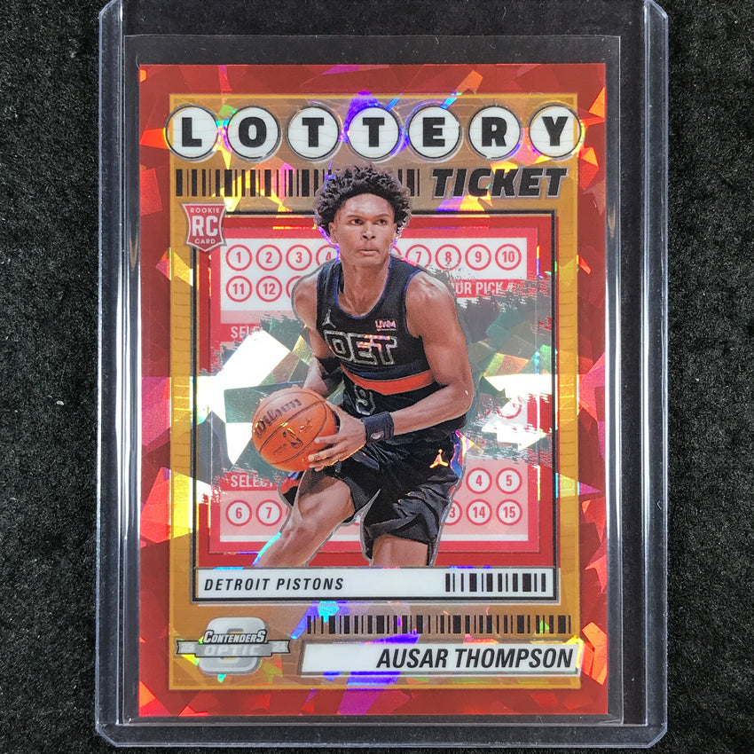 2023-24 Contenders Optic AUSAR THOMPSON Lottery Ticket Rookie Red Ice 149/175