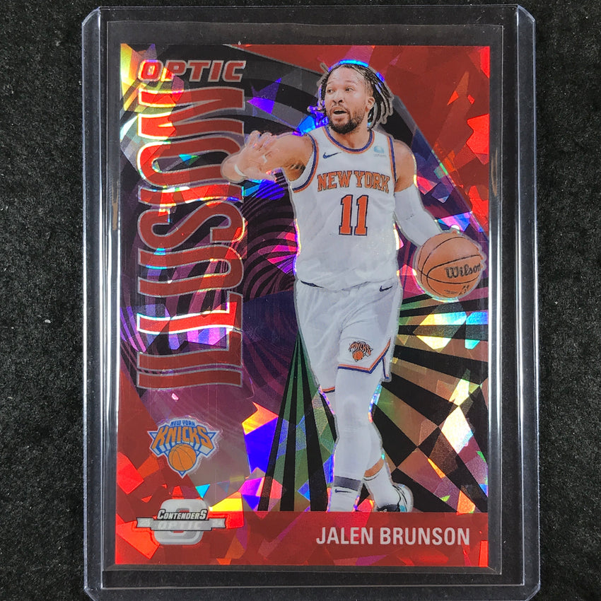 2023-24 Contenders Optic JALEN BRUNSON Optic Illusion Red Cracked Ice 106/175