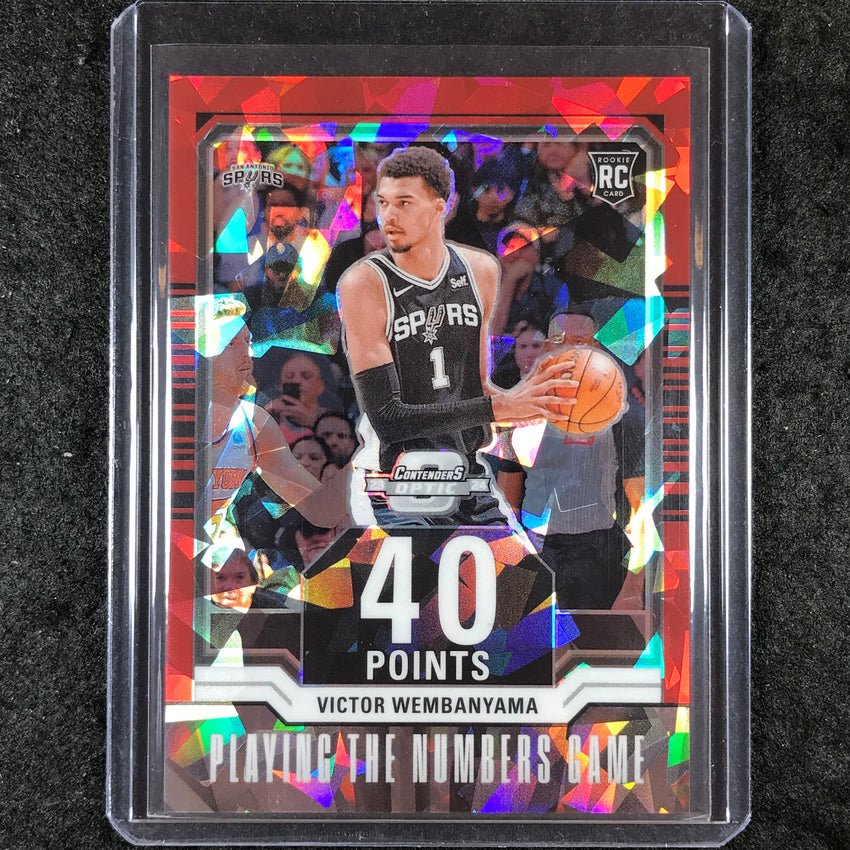 2023-24 Contenders Optic VICTOR WEMBANYAMA Numbers Game Rookie Red Ice 37/175