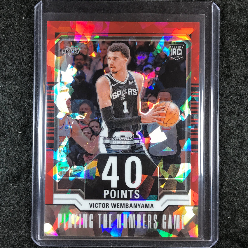 2023-24 Contenders Optic VICTOR WEMBANYAMA Numbers Game Rookie Red Ice 78/175