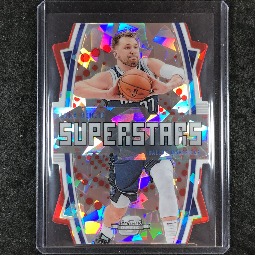 2023-24 Contenders Optic LUKA DONCIC Superstars Die-Cut Red Cracked Ice 127/175
