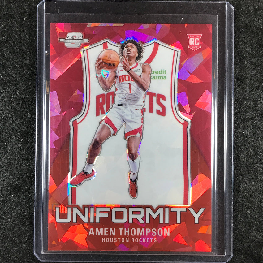2023-24 Contenders Optic AMEN THOMPSON Uniformity Rookie Red Cracked Ice 78/175