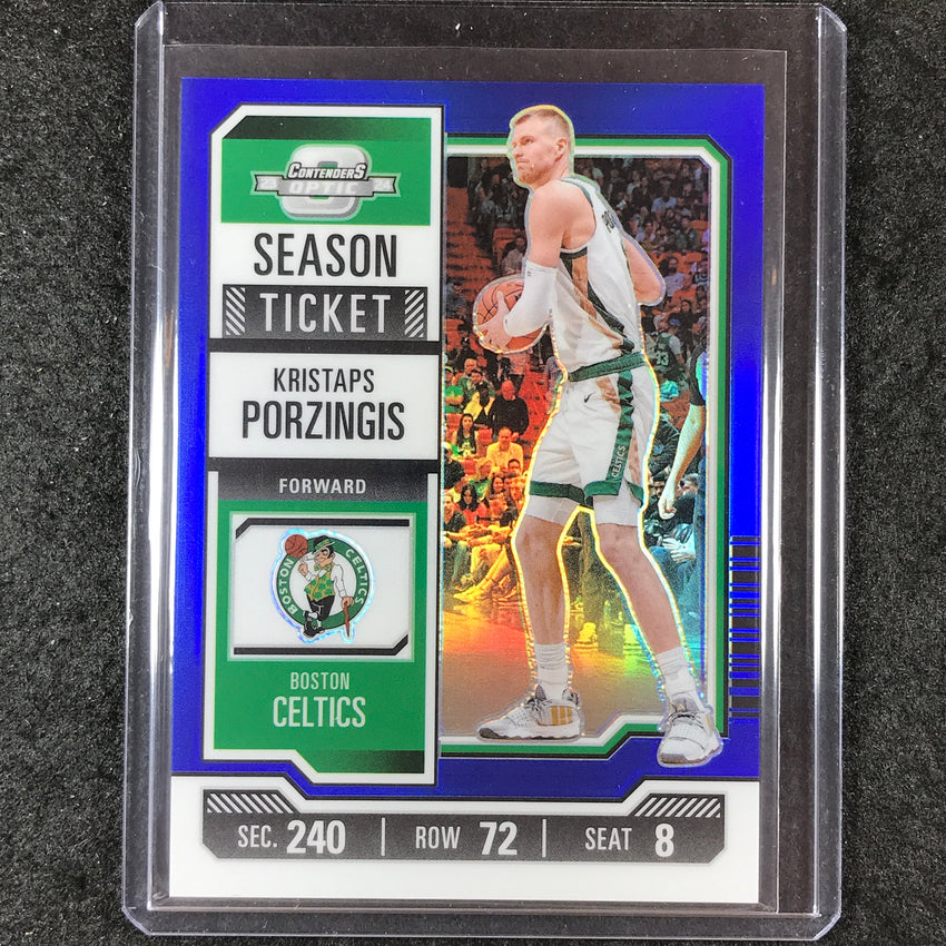 2023-24 Contenders Optic KRISTAPS PORZINGIS Season Ticket Blue 2/99 #71