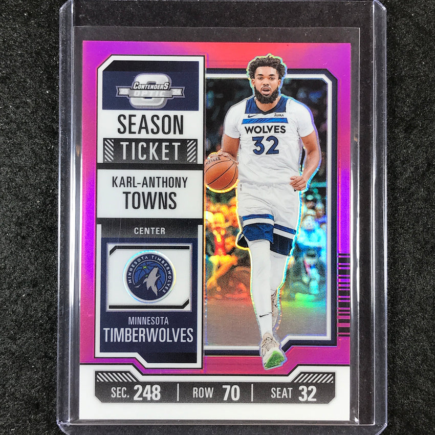 2023-24 Contenders Optic KARL-ANTHONY TOWNS Season Ticket Pink 74/75 #52