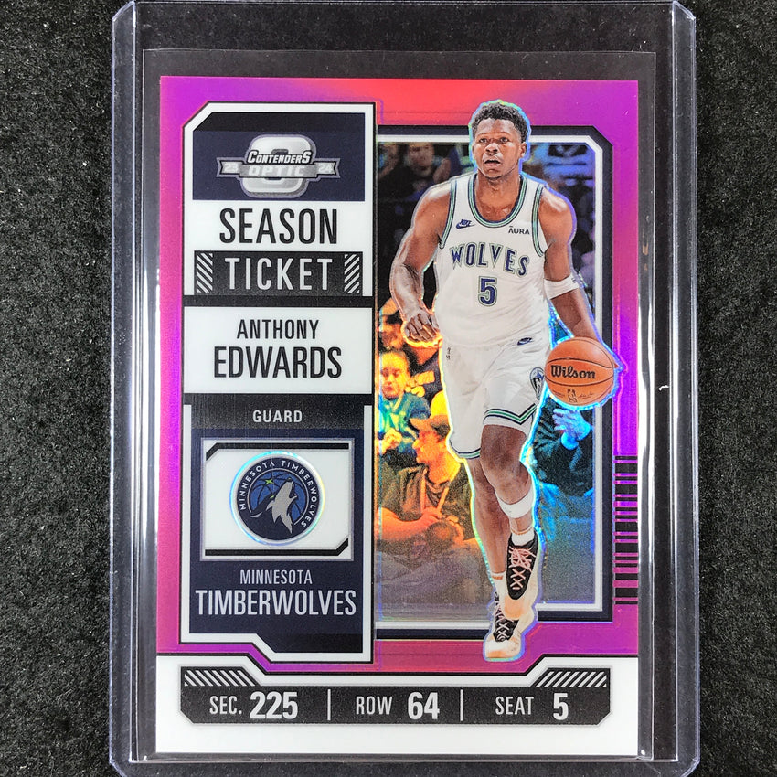 2023-24 Contenders Optic ANTHONY EDWARDS Season Ticket Pink 58/75 #70
