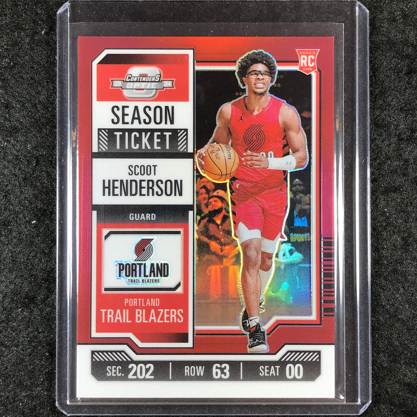 2023-24 Contenders Optic SCOOT HENDERSON Season Ticket Rookie Red #46