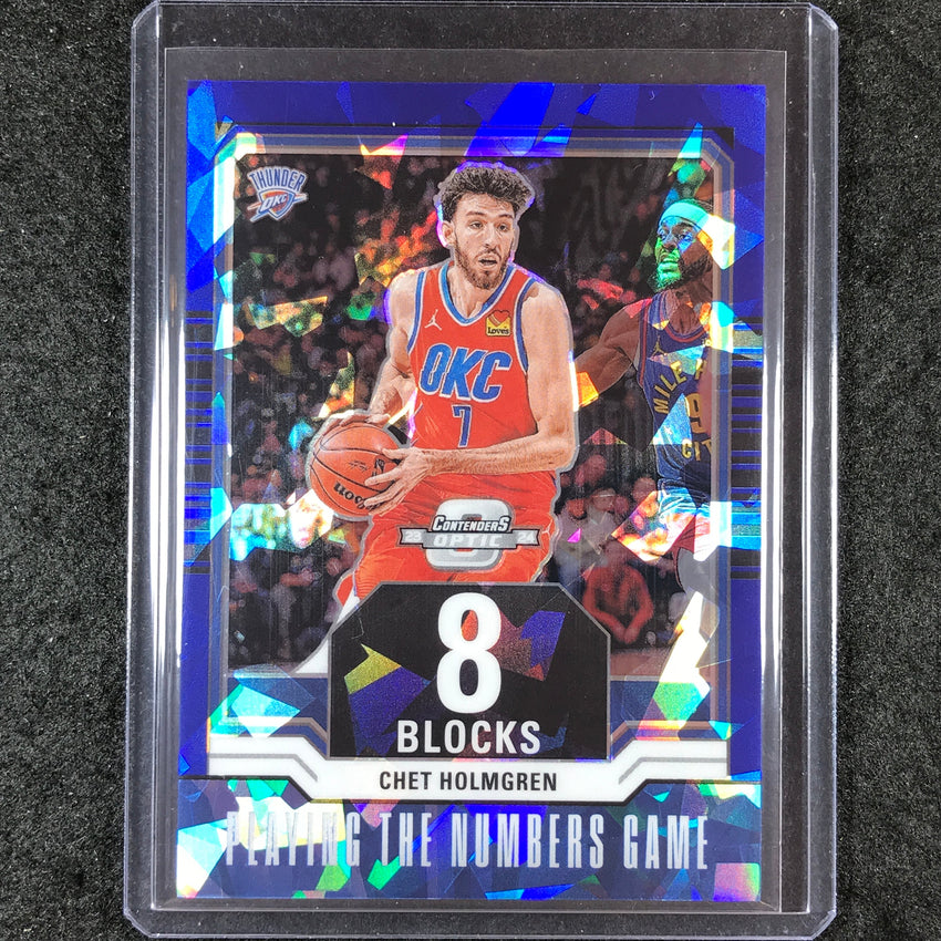 2023-24 Contenders Optic CHET HOLMGREN Playing The Numbers Game Blue Ice 13/75