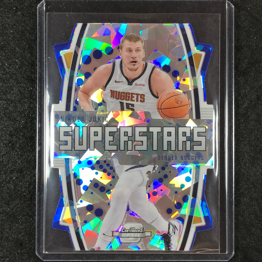 2023-24 Contenders Optic NIKOLA JOKIC Superstars Die-Cut Blue Cracked Ice 1/75