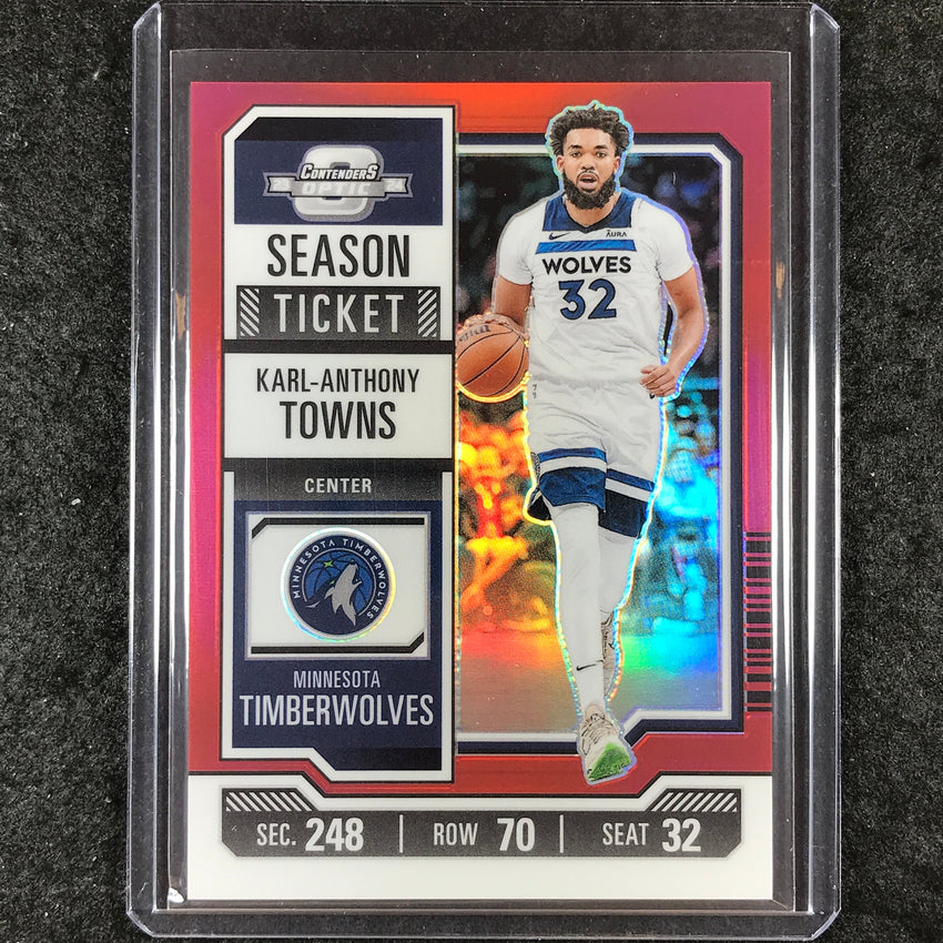 2023-24 Contenders Optic KARL-ANTHONY TOWNS Season Ticket Red #52