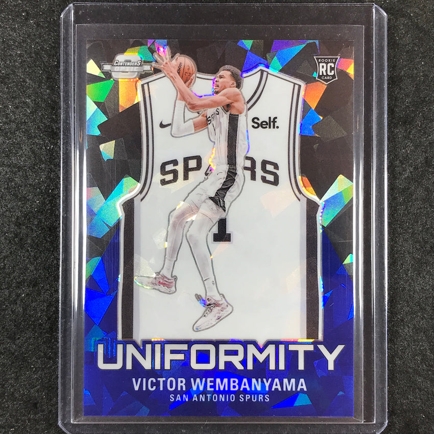 2023-24 Contenders Optic VICTOR WEMBANYAMA Uniformity Rookie Blue Ice 46/75