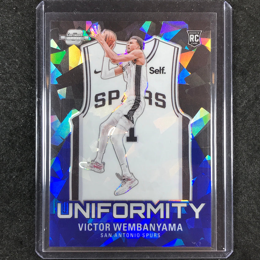 2023-24 Contenders Optic VICTOR WEMBANYAMA Uniformity Rookie Blue Ice 64/75