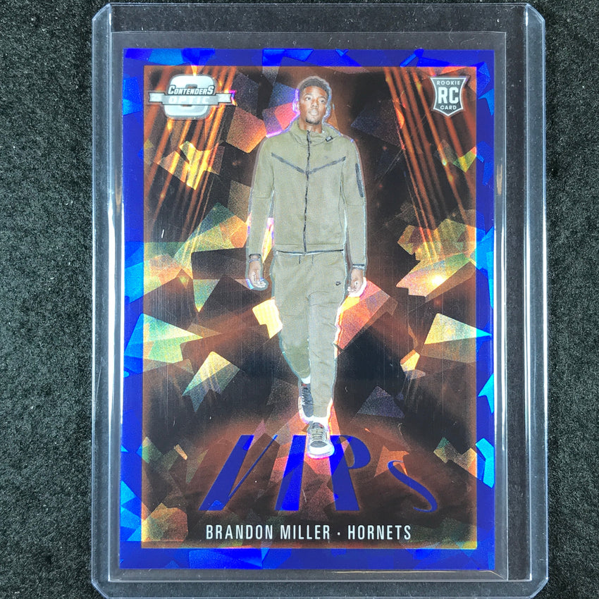 2023-24 Contenders Optic BRANDON MILLER VIPs Rookie Blue Cracked Ice 39/75
