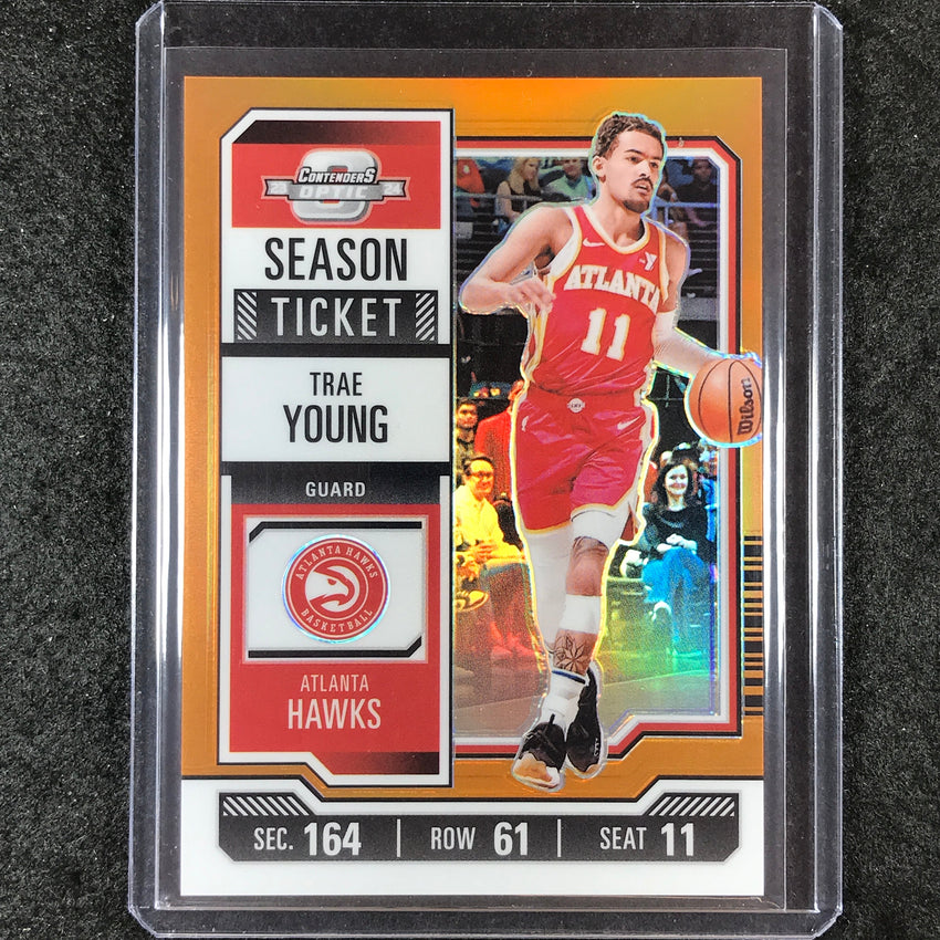 2023-24 Contenders Optic TRAE YOUNG Season Ticket Orange 2/49 #59