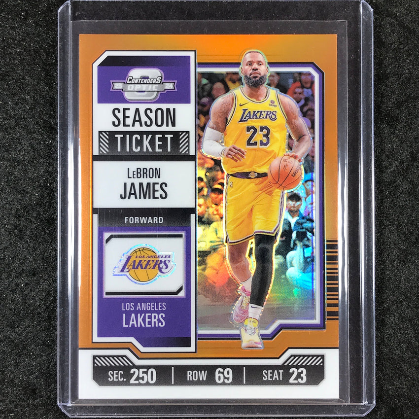 2023-24 Contenders Optic LEBRON JAMES Season Ticket Orange 44/49 #90