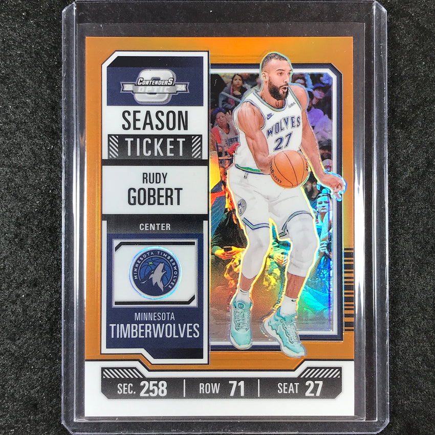 2023-24 Contenders Optic RUDY GOBERT Season Ticket Orange 5/49 #100