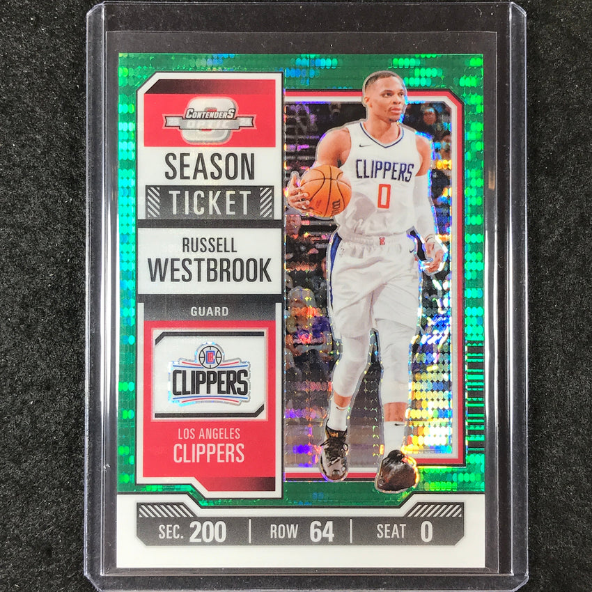 2023-24 Contenders Optic RUSSELL WESTBROOK Season Ticket Green Pulsar 14/25
