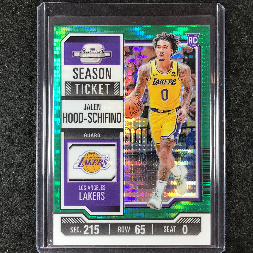 2023-24 Contenders Optic JALEN HOOD-SCHIFINO Season Ticket Rookie Green 14/25