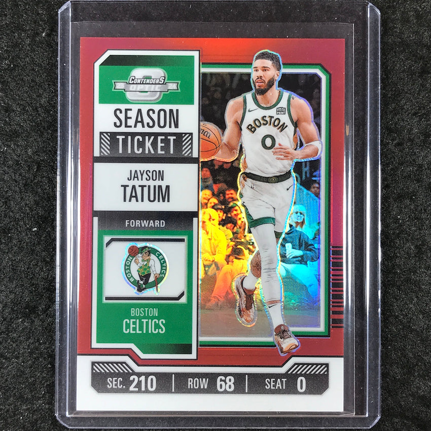 2023-24 Contenders Optic JAYSON TATUM Season Ticket Red #54