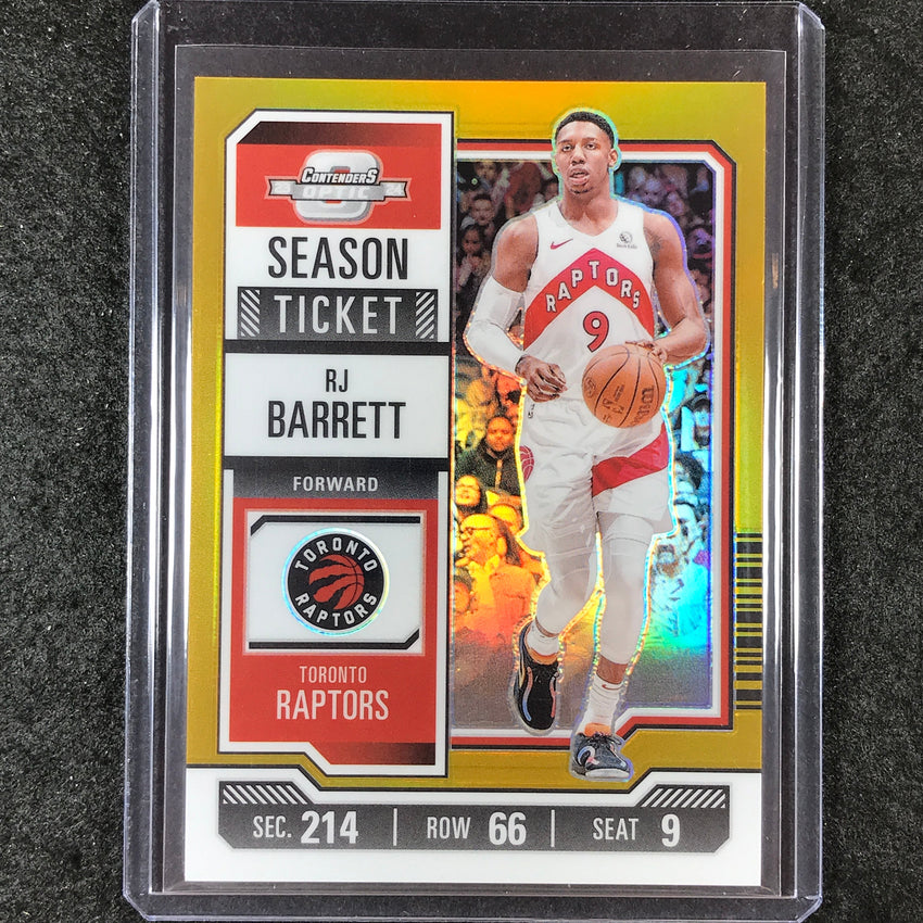 2023-24 Contenders Optic RJ BARRETT Season Ticket Gold 1/10