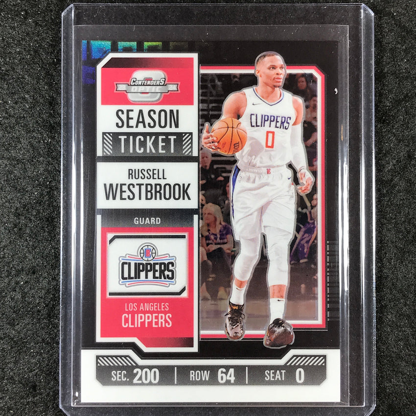 2023-24 Contenders Optic RUSSELL WESTBROOK Season Ticket Black Pandora SSP #63