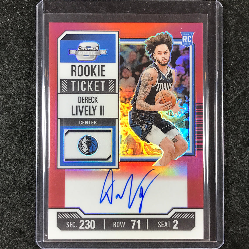 2023-24 Contenders Optic DERECK LIVELY II Rookie Ticket Auto Red 44/99
