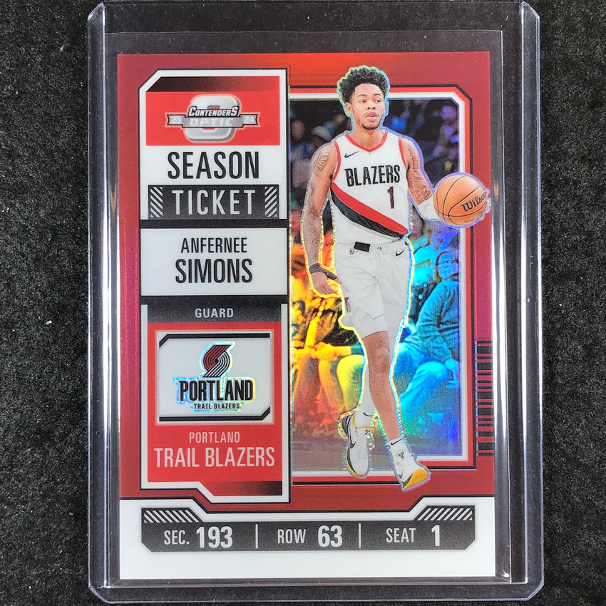 2023-24 Contenders Optic ANFERNEE SIMONS Season Ticket Red #61
