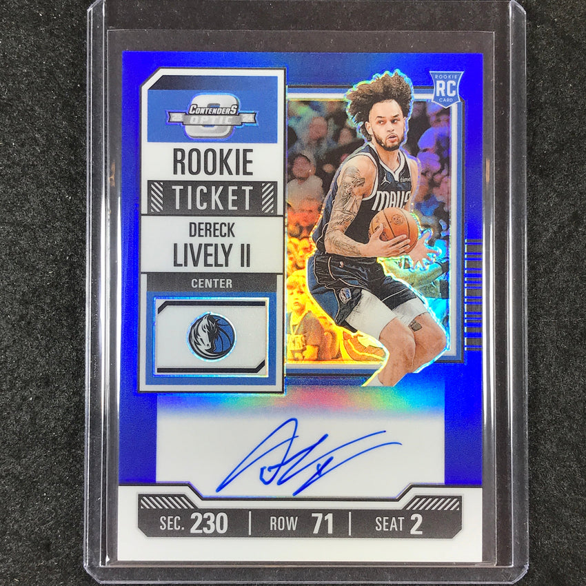 2023-24 Contenders Optic DERECK LIVELY II Rookie Ticket Auto Blue 10/49