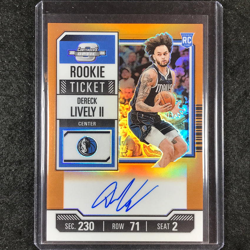 2023-24 Contenders Optic DERECK LIVELY II Rookie Ticket Auto Orange 1/25