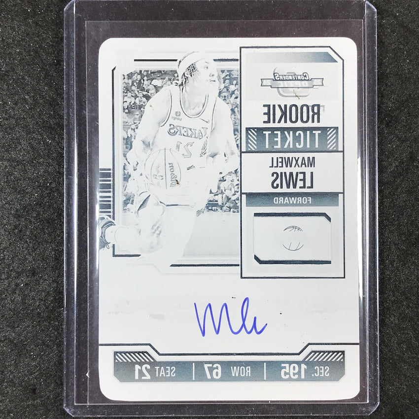 2023-24 Contenders Optic MAXWELL LEWIS Rookie Ticket Auto Printing Plate 1/1