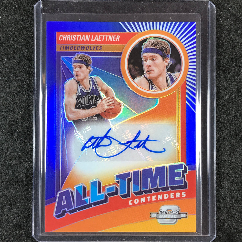 2023-24 Contenders Optic CHRISTIAN LAETTNER All-Time Contenders Auto Blue 6/75