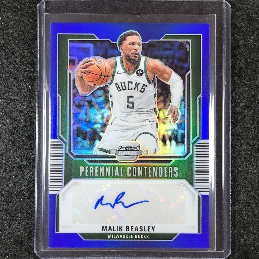 2023-24 Contenders Optic MALIK BEASLEY Perennial Contenders Auto Blue 74/75