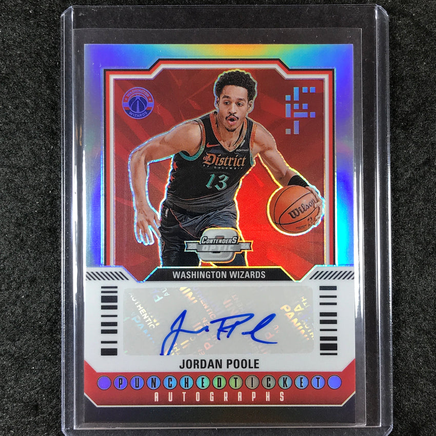 2023-24 Contenders Optic JORDAN POOLE Punched Ticket Auto Silver 55/125